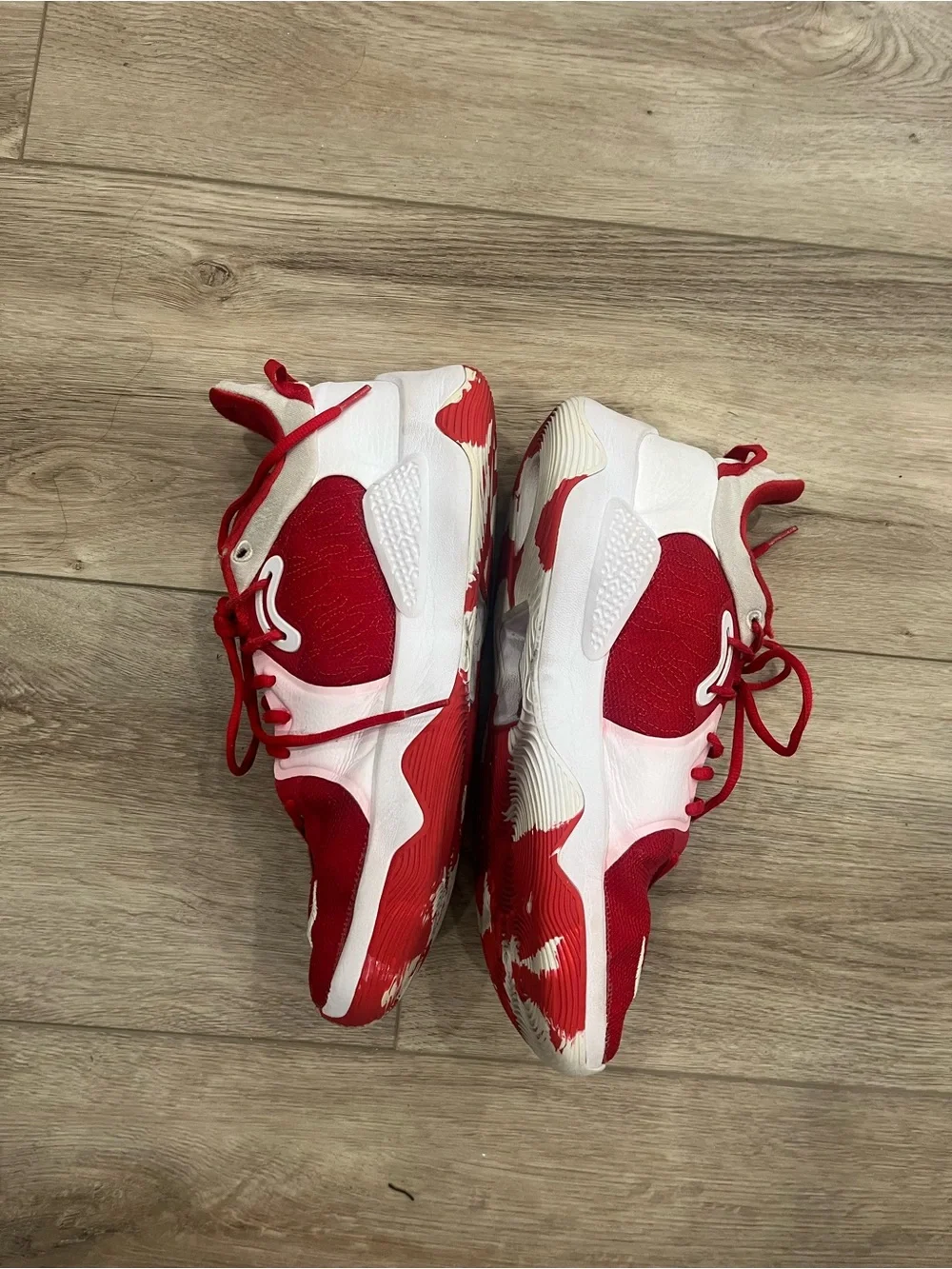 Nike Paul George 5 Basketball Men’s Red and White Athletic Shoes